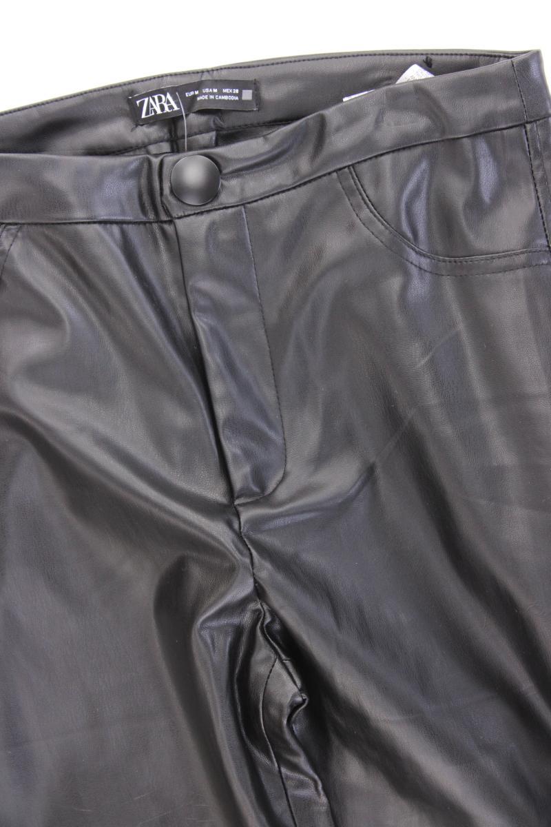 Zara Kunstlederhose Gr. M schwarz aus Polyester