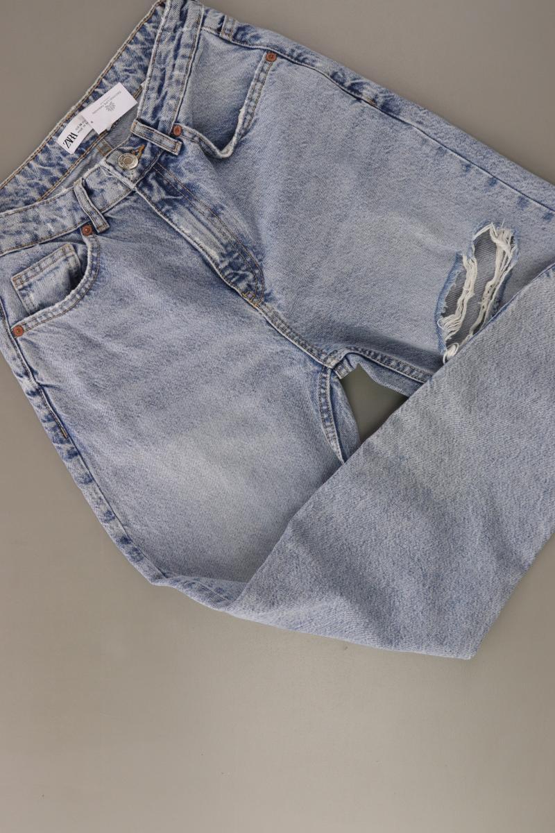 Zara Mom Jeans Gr. 36 blau aus Baumwolle