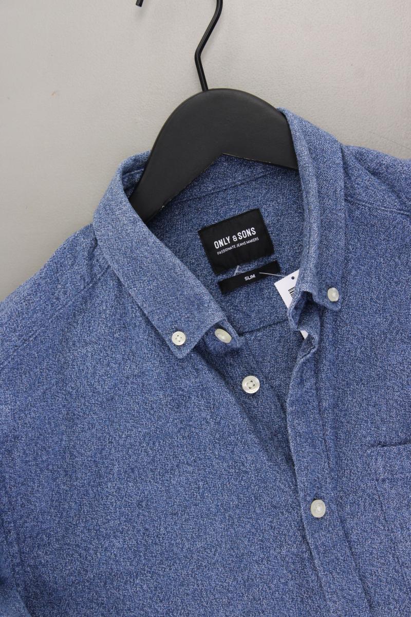 ONLY & SONS Langarmhemd für Herren Gr. M blau