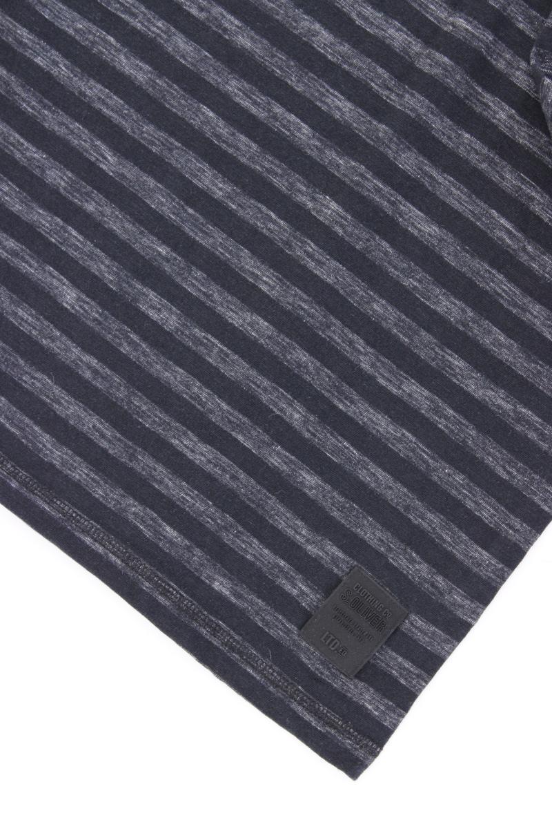 s.Oliver Ringelshirt für Herren Gr. L gestreift Langarm grau aus Baumwolle