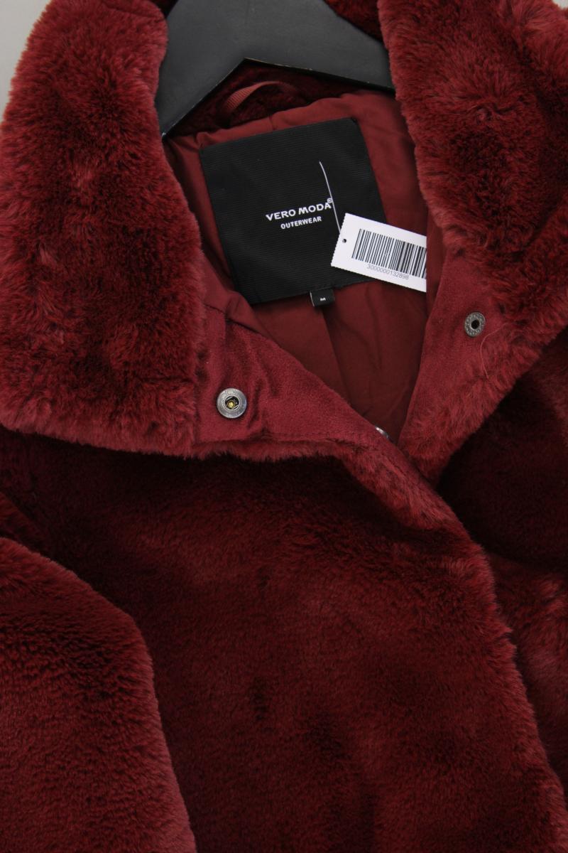 Vero Moda Kunstfellmantel Gr. M neuwertig rot aus Polyester