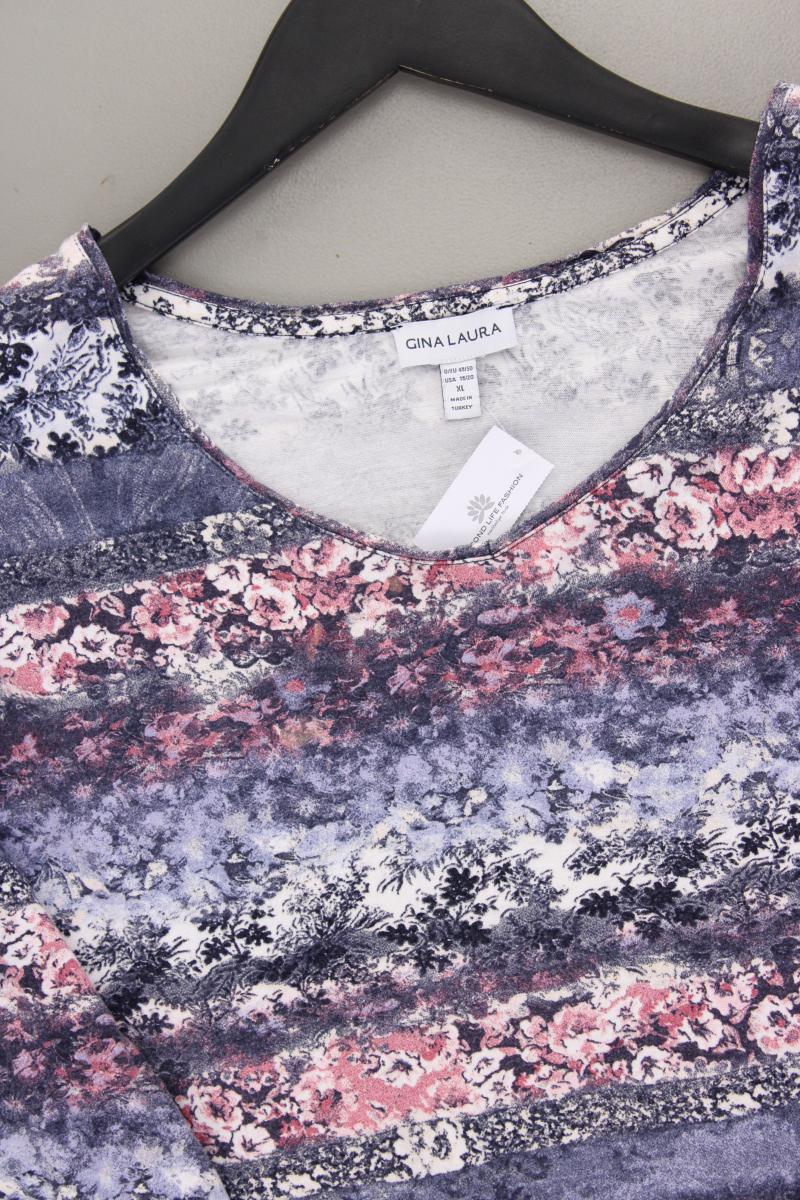 Gina Laura Printshirt Gr. 48/50 3/4 Ärmel mehrfarbig aus Viskose