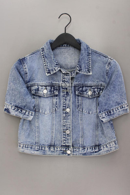 Shein Jeansbluse Gr. 38 Kurzarm blau aus Baumwolle