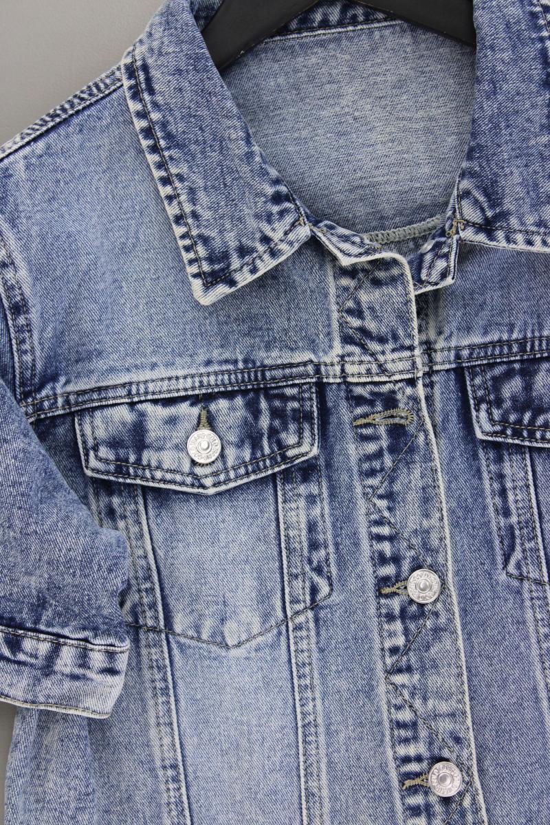 Shein Jeansbluse Gr. 38 Kurzarm blau aus Baumwolle