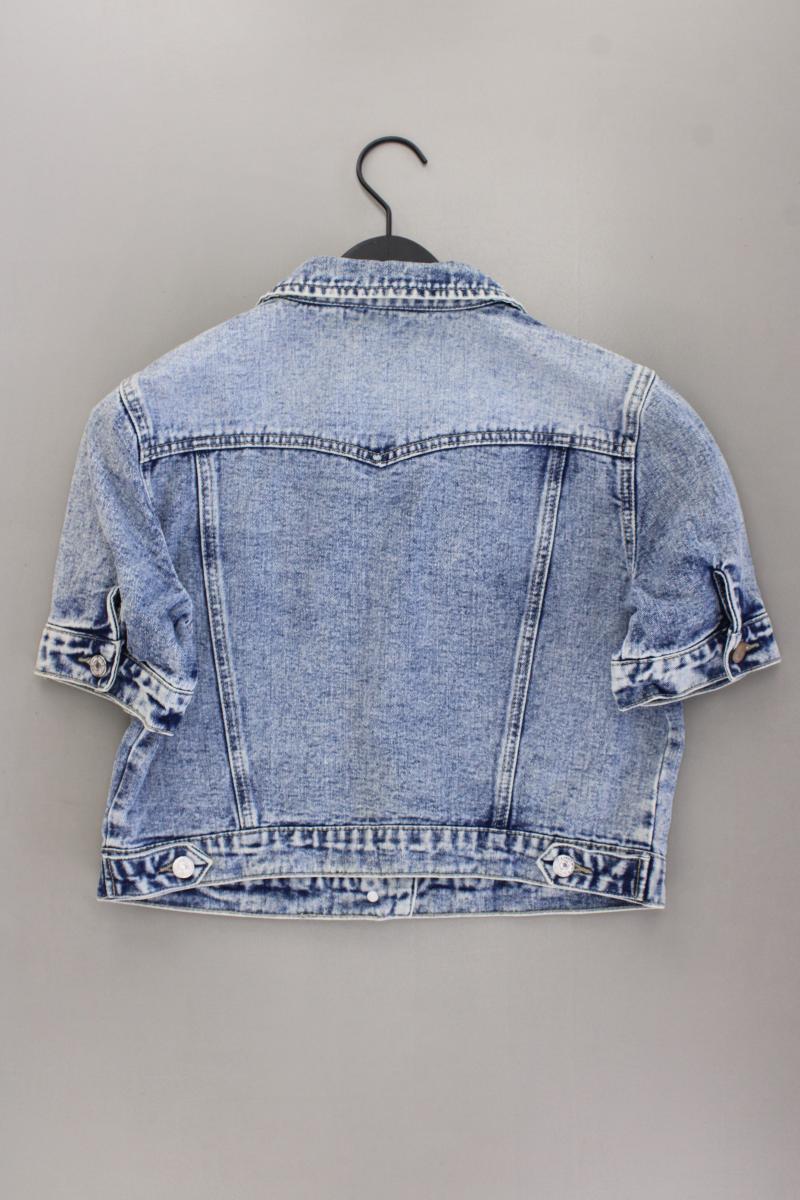Shein Jeansbluse Gr. 38 Kurzarm blau aus Baumwolle