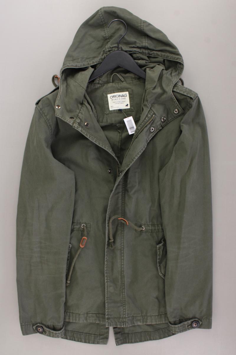 Jack & Jones Kapuzenmantel für Herren Gr. L olivgrün aus Baumwolle