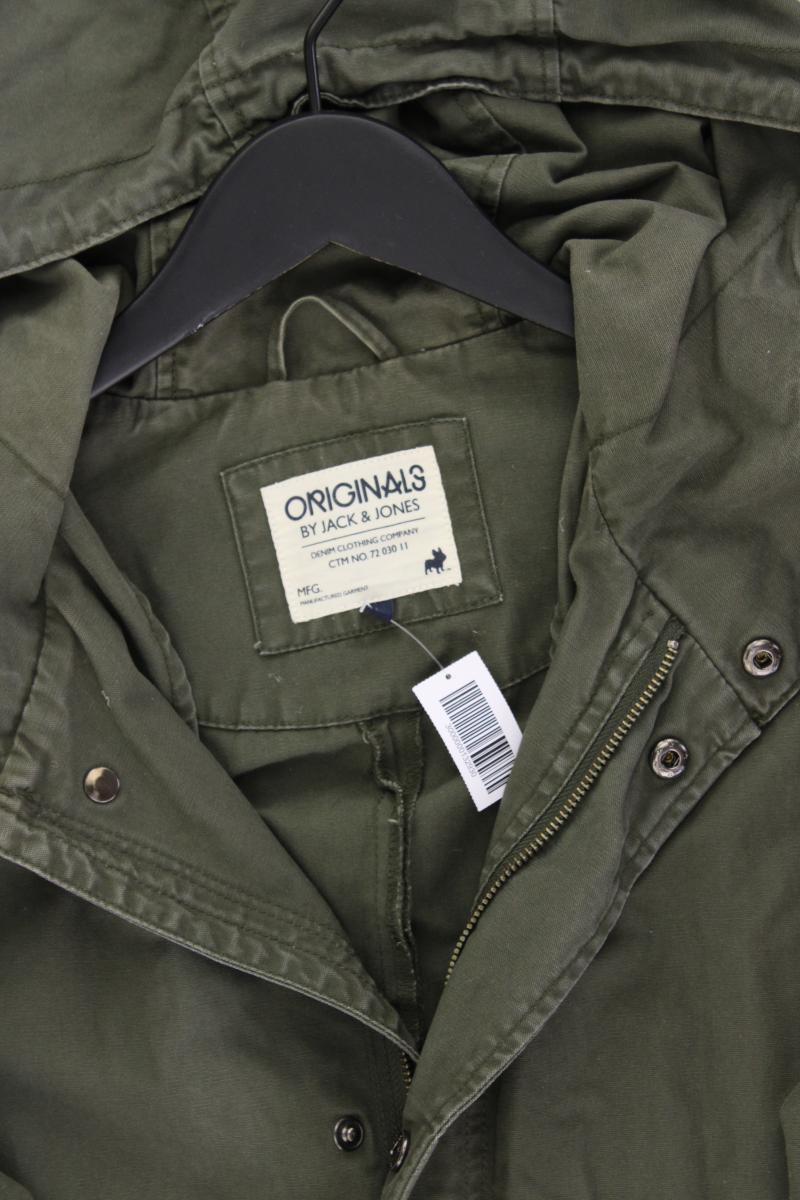 Jack & Jones Kapuzenmantel für Herren Gr. L olivgrün aus Baumwolle