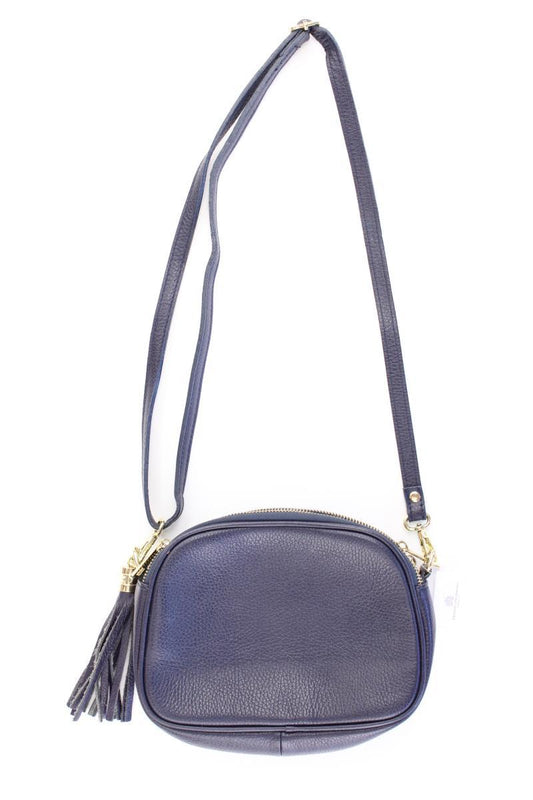 Mia Tomazzi Umhängetasche blau aus Leder