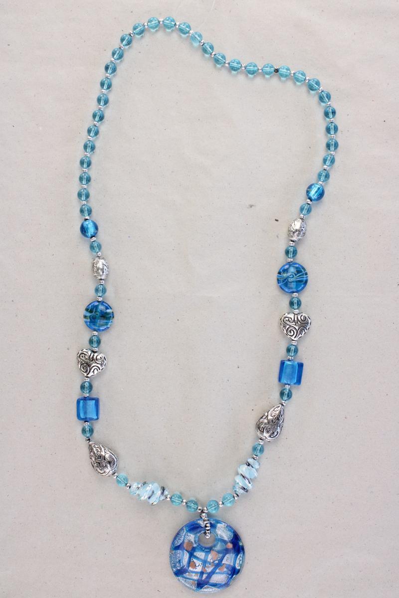 Halskette blau