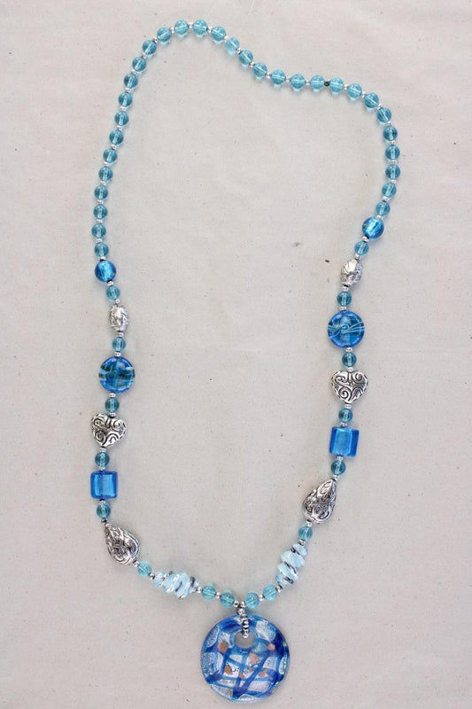 Halskette blau