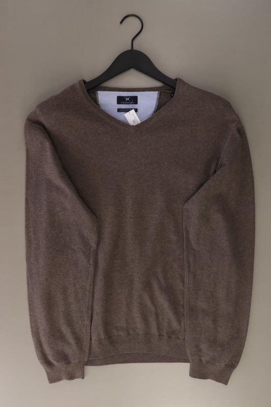 STROKESMAN'S Feinstrickpullover für Herren Gr. L braun aus Baumwolle