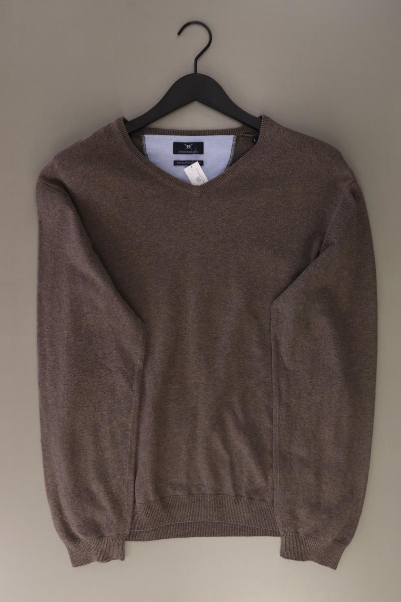 STROKESMAN'S Feinstrickpullover für Herren Gr. L braun aus Baumwolle