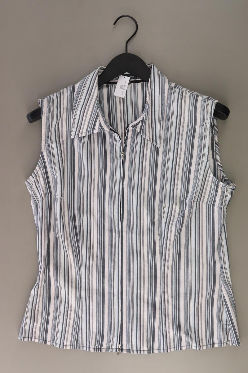 Street One Ärmellose Bluse Gr. 42 gestreift Vintage blau aus Baumwolle