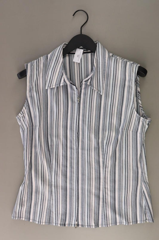 Street One Ärmellose Bluse Gr. 42 gestreift Vintage blau aus Baumwolle