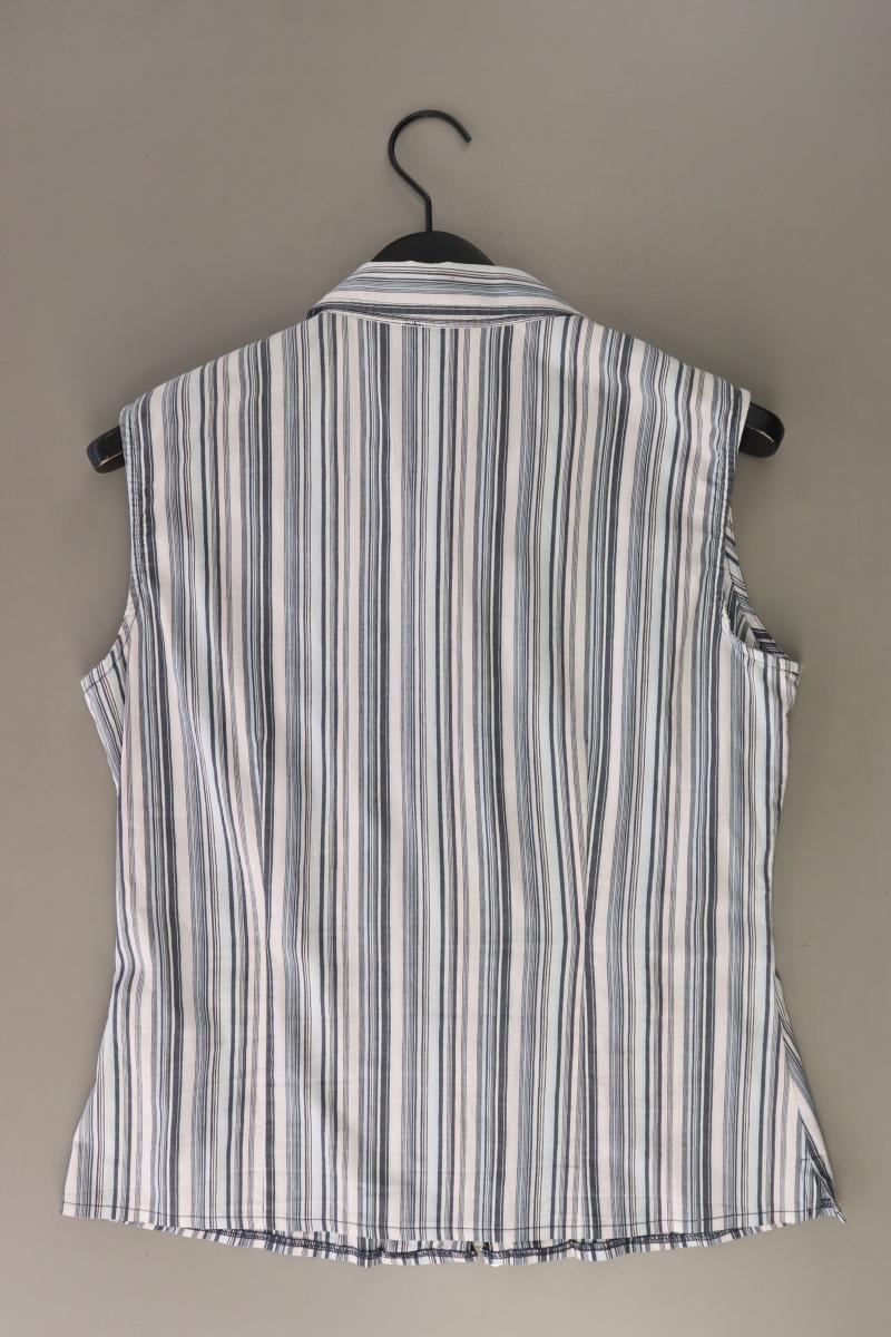 Street One Ärmellose Bluse Gr. 42 gestreift Vintage blau aus Baumwolle