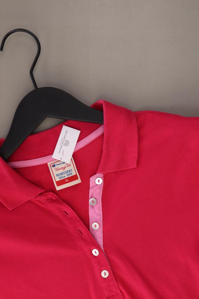 Champion Poloshirt Gr. XL Kurzarm pink aus Baumwolle