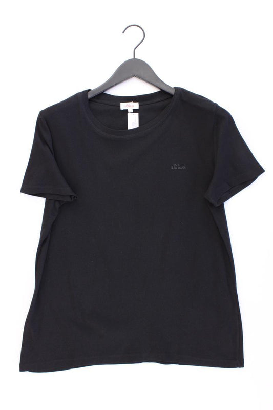 s.Oliver T-Shirt Gr. 46 Kurzarm schwarz aus Baumwolle
