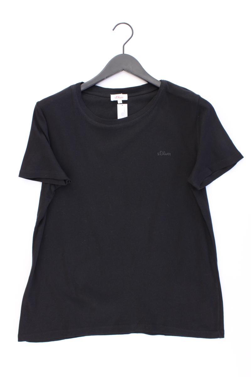 s.Oliver T-Shirt Gr. 46 Kurzarm schwarz aus Baumwolle