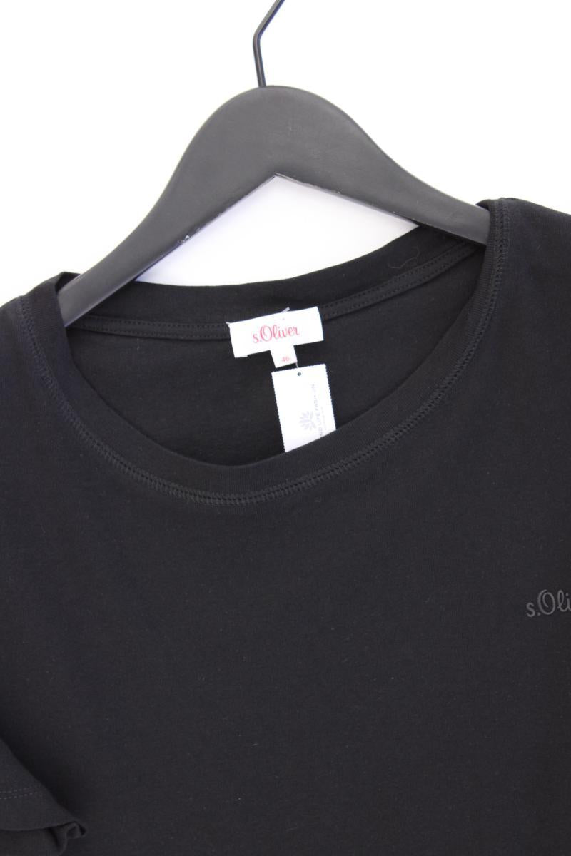 s.Oliver T-Shirt Gr. 46 Kurzarm schwarz aus Baumwolle