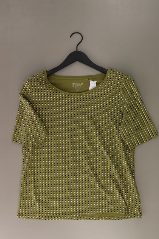 Esprit Printshirt Gr. XL gepunktet Kurzarm grün aus Baumwolle