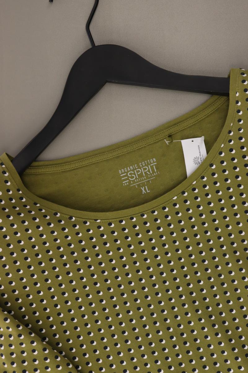 Esprit Printshirt Gr. XL gepunktet Kurzarm grün aus Baumwolle