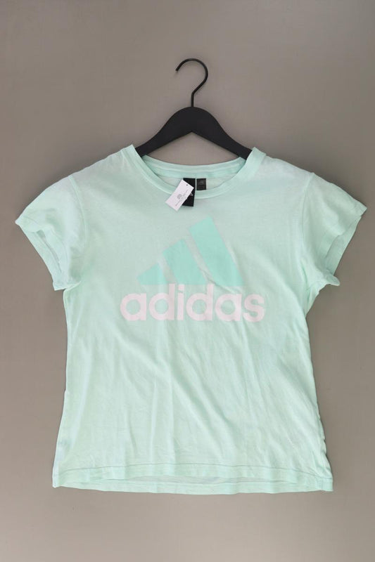 Adidas T-Shirt Gr. M Kurzarm türkis aus Baumwolle