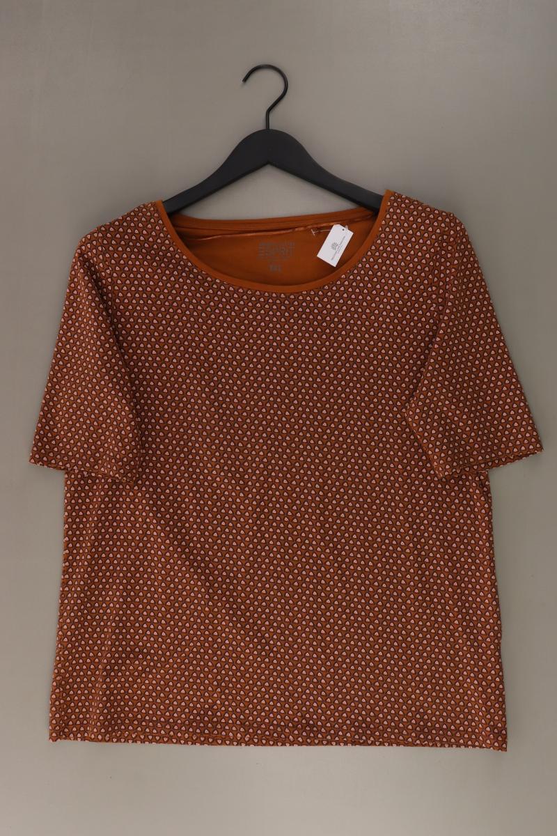 Esprit Printshirt Gr. XXL geometrisches Muster Kurzarm braun aus Baumwolle