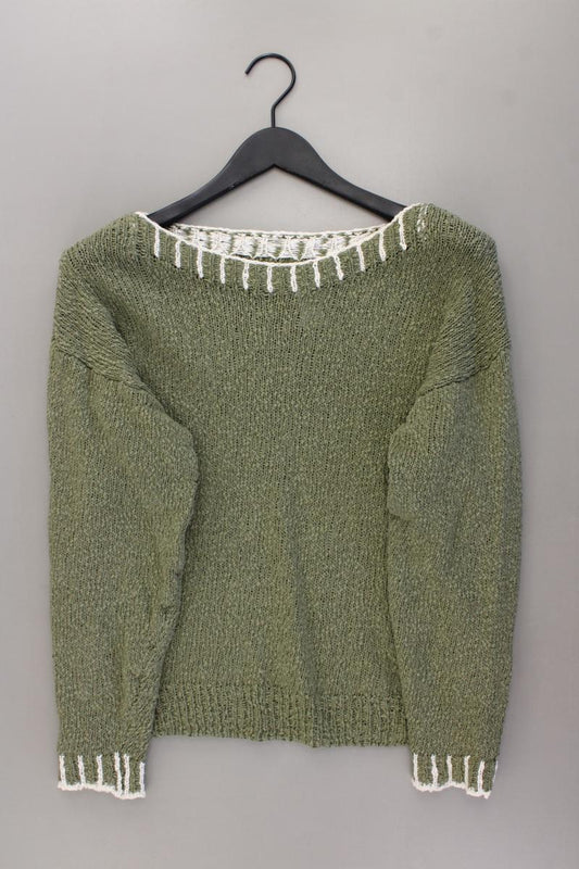 Heine Grobstrickpullover Gr. 36 olivgrün aus Baumwolle
