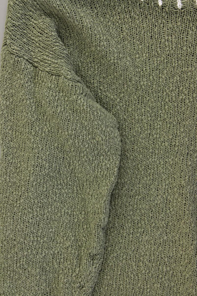 Heine Grobstrickpullover Gr. 36 olivgrün aus Baumwolle