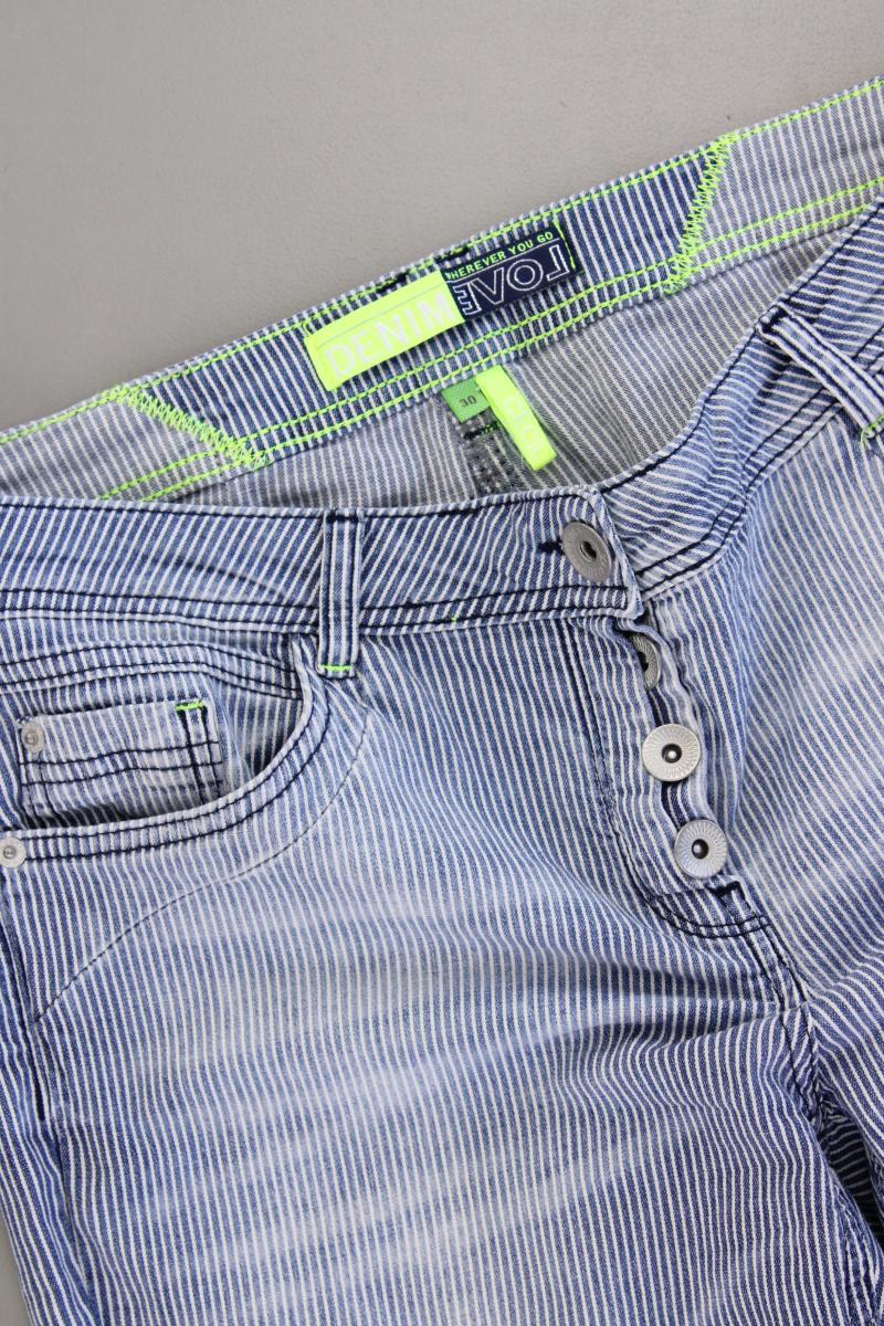 Cecil 7/8 Hose Gr. W30 gestreift Modell Starlett blau aus Baumwolle