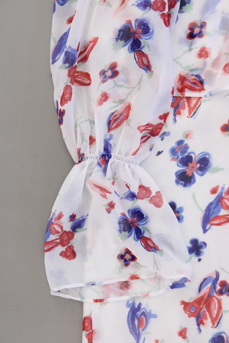 Mango Chiffonkleid Gr. L mit Blumenmuster 3/4 Ärmel mehrfarbig aus Polyester