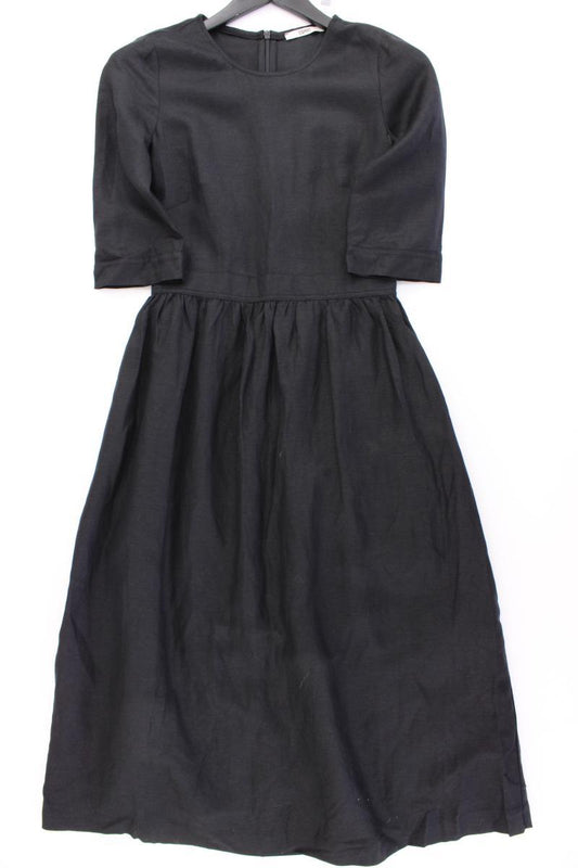 Esprit Kleid mit Leinen Gr. 32 3/4 Ärmel schwarz