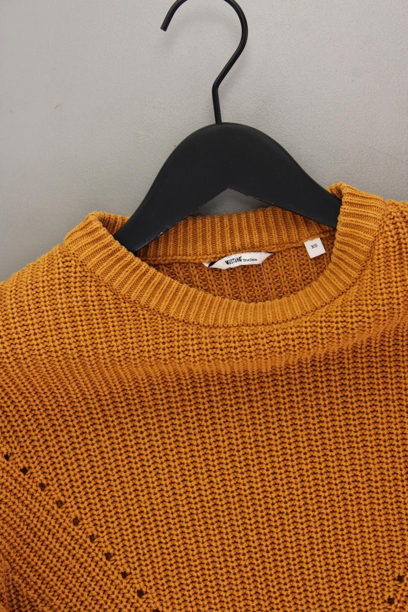 Mustang Grobstrickpullover Gr. XS orange aus Baumwolle