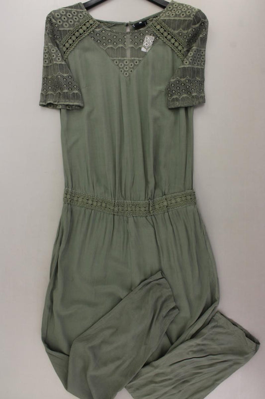 Langer Jumpsuit Gr. 38 olivgrün aus Viskose