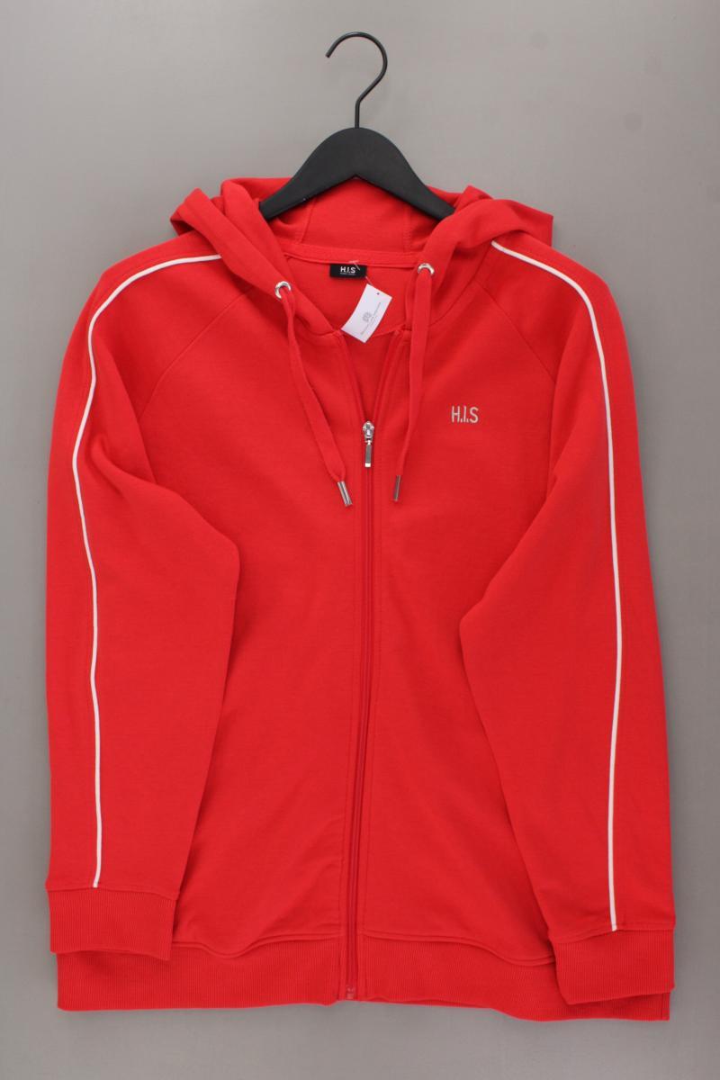 H.I.S. Sweatjacke Gr. 48/50 neuwertig Langarm rot aus Baumwolle