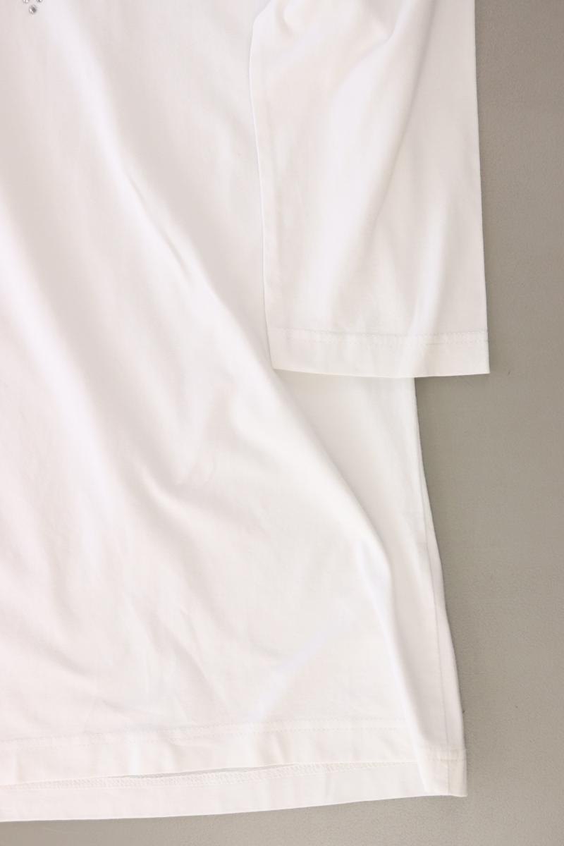 Marco Pecci Shirt mit V-Ausschnitt Gr. 40 3/4 Ärmel weiß aus Baumwolle