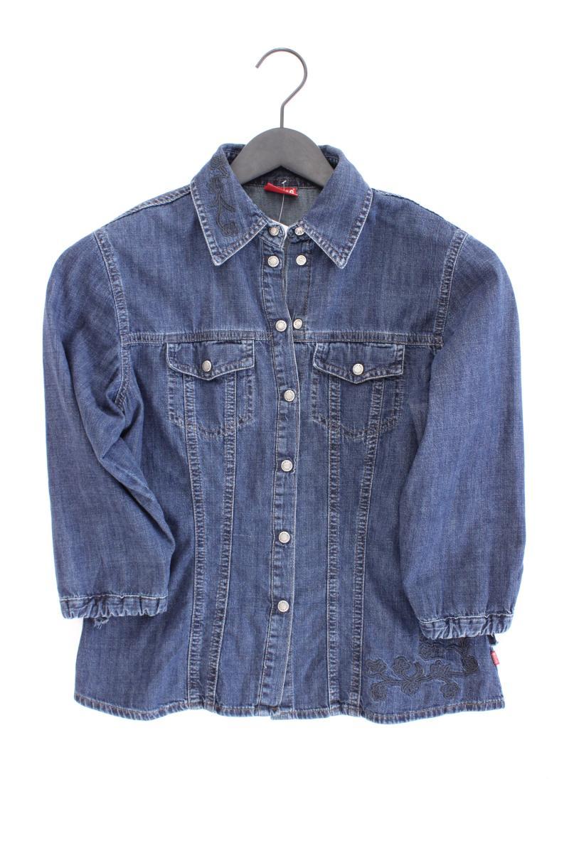 Mustang Jeansbluse Gr. M 3/4 Ärmel blau aus Baumwolle