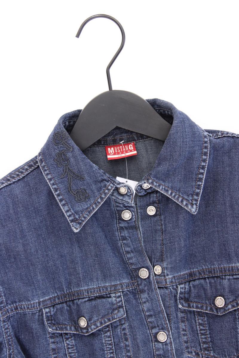 Mustang Jeansbluse Gr. M 3/4 Ärmel blau aus Baumwolle
