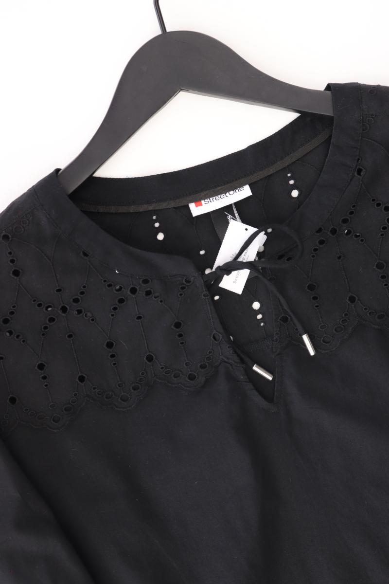 Street One Oversize-Bluse Gr. 42 neuwertig 3/4 Ärmel schwarz aus Baumwolle