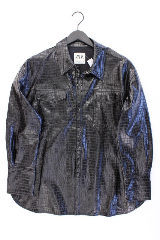 Zara Hemdjacke Lederoptik Gr. XXL schwarz aus Viskose