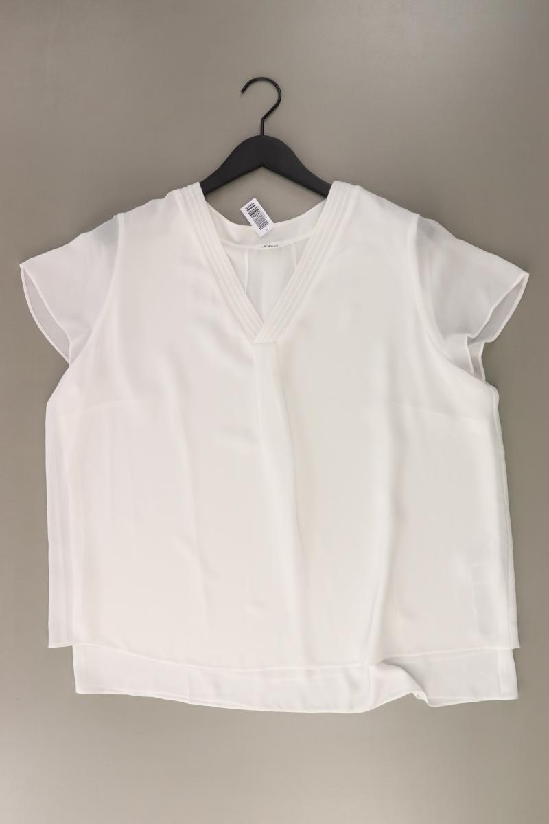 s.Oliver Chiffonbluse Gr. 46 neuwertig Kurzarm weiß aus Polyester