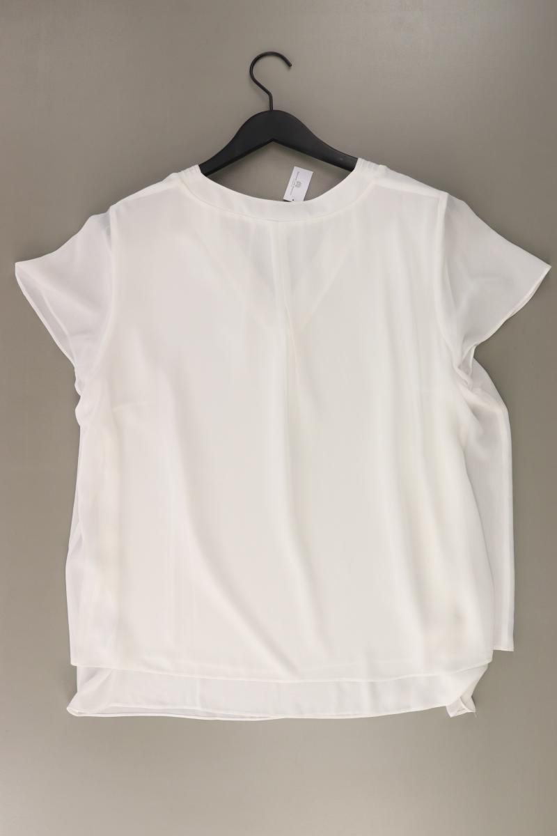 s.Oliver Chiffonbluse Gr. 46 neuwertig Kurzarm weiß aus Polyester