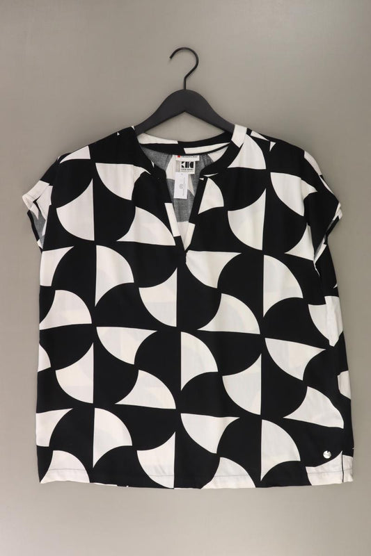 Street One Kurzarmbluse Gr. 42 geometrisches Muster neuwertig schwarz