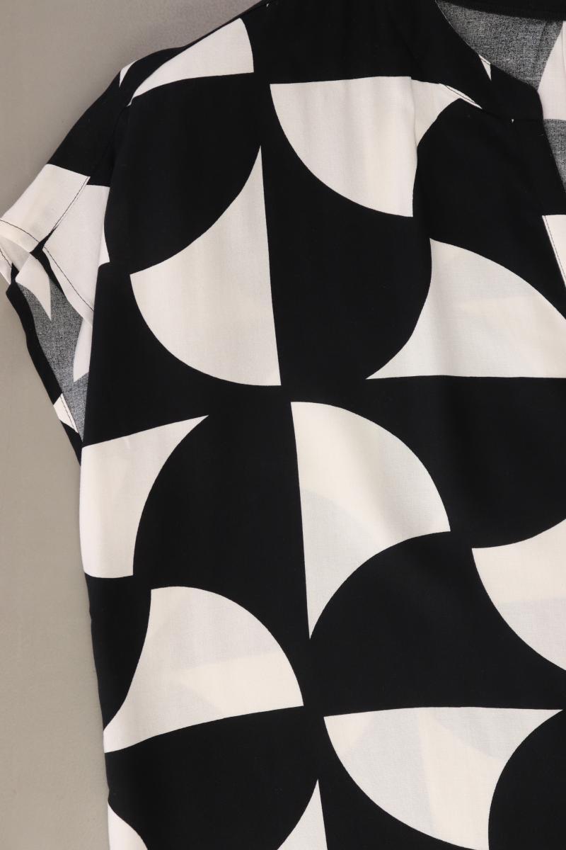 Street One Kurzarmbluse Gr. 42 geometrisches Muster neuwertig schwarz