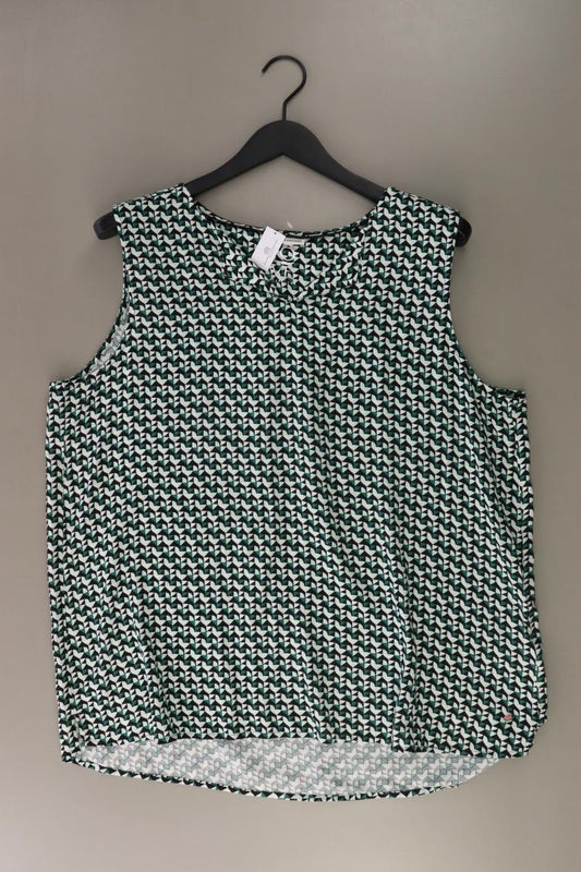 Street One Ärmellose Bluse Gr. 44 geometrisches Muster grün aus Viskose