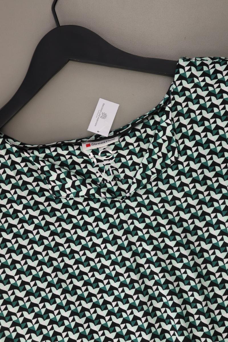 Street One Ärmellose Bluse Gr. 44 geometrisches Muster grün aus Viskose