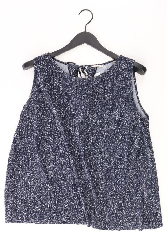 Esprit Ärmellose Bluse Gr. XXL mit Blumenmuster neuwertig blau aus Polyester