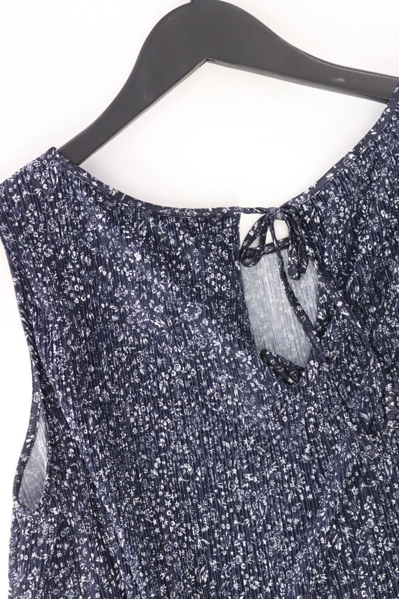 Esprit Ärmellose Bluse Gr. XXL mit Blumenmuster neuwertig blau aus Polyester