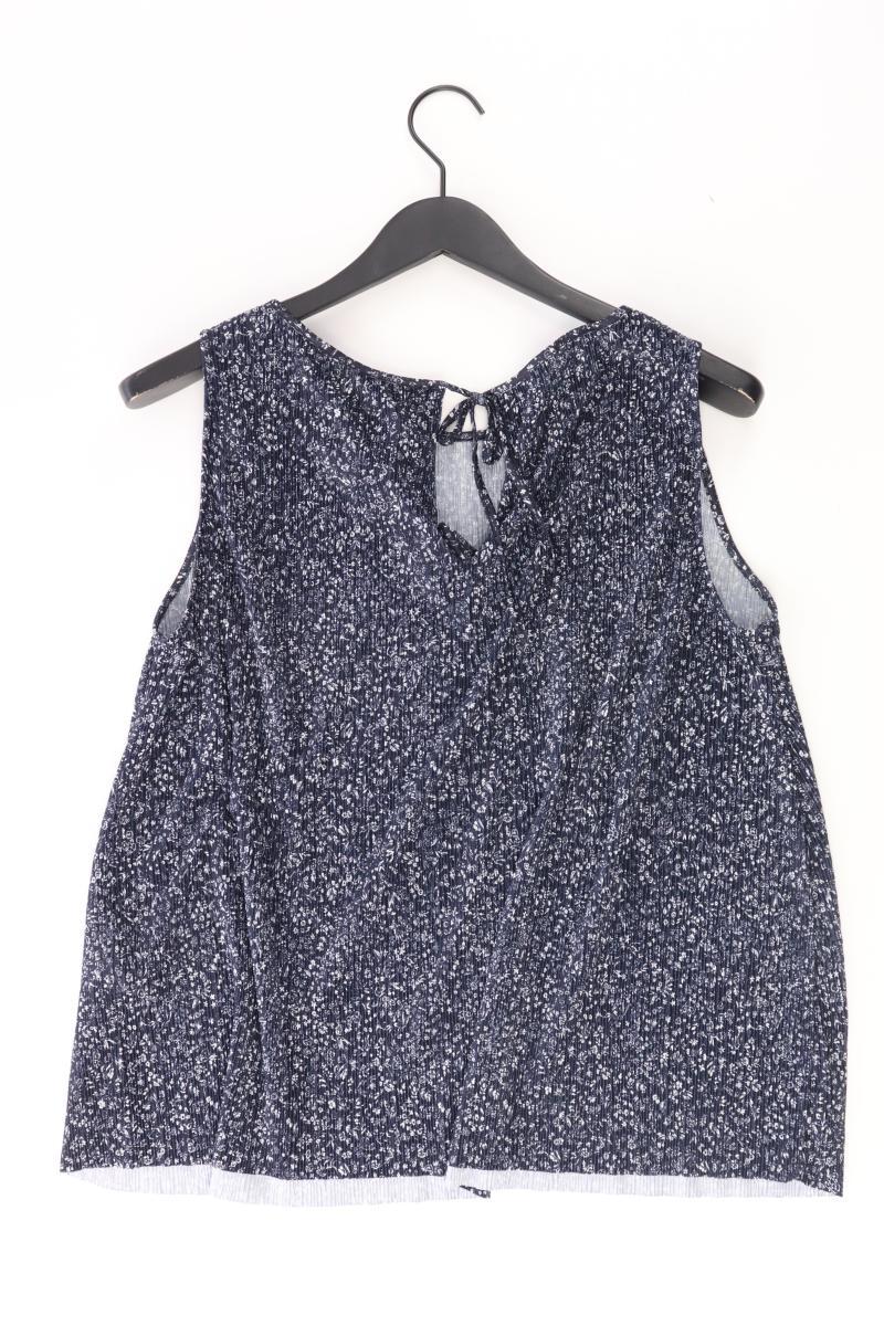Esprit Ärmellose Bluse Gr. XXL mit Blumenmuster neuwertig blau aus Polyester