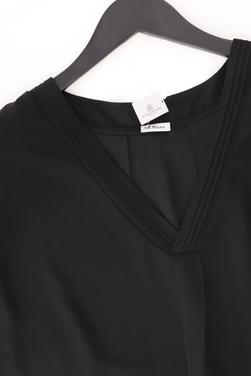 s.Oliver Chiffonbluse Gr. 46 neuwertig Kurzarm schwarz aus Polyester